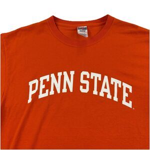 Vintage Penn State T Shirt Mens L Rare Orange Color Paw Print Rear
